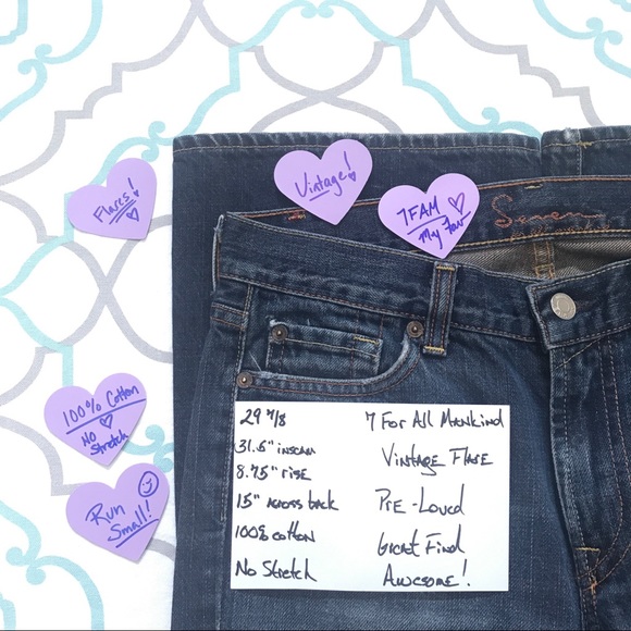 💙👖7FAM! VINTAGE FLARE👖💙29 7/8 31.5” REPAIR - Picture 5 of 16